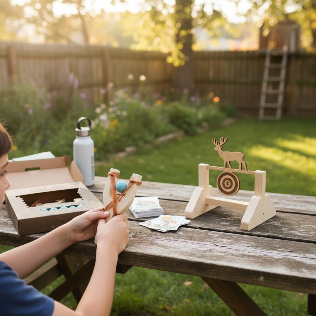 Take Aim - Slingshot + Spinning Target