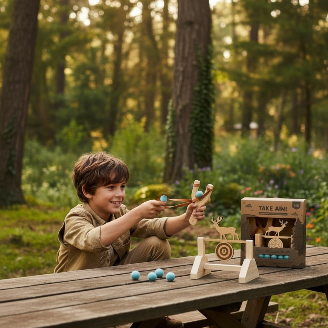 Take Aim - Slingshot + Spinning Target